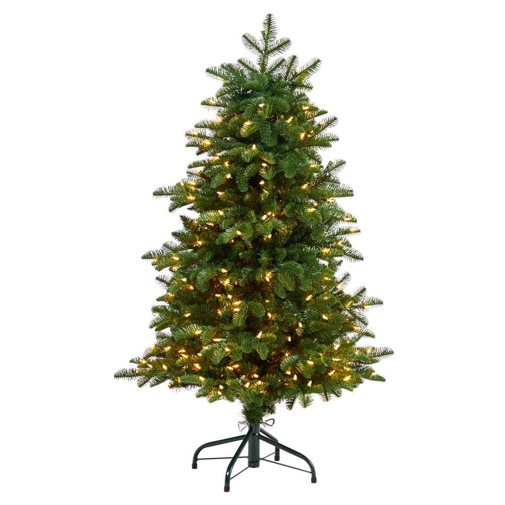 4 ft. South Carolina Fir Artificial Christmas Tree with 250 Clear Lights and 752 Bendable Branches - Hercitys