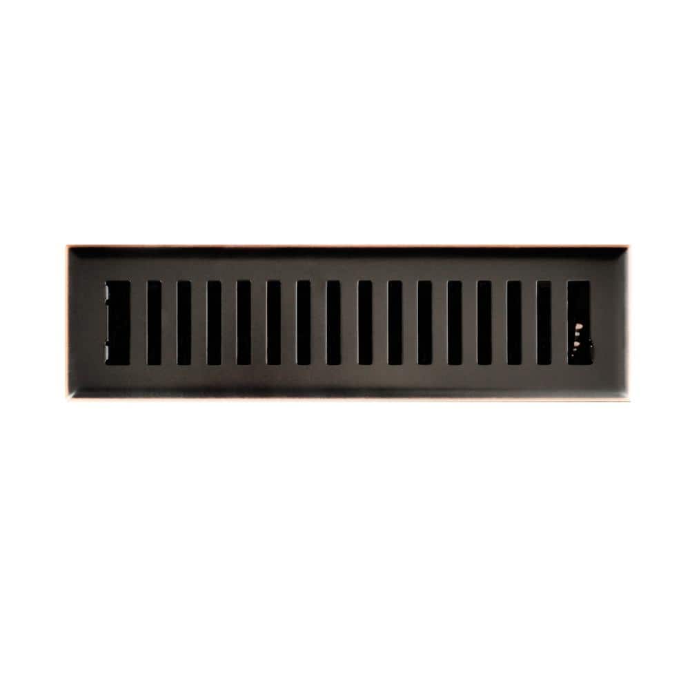 2 in. x 12 in. New York Modern Floor Register in Oil Rubbed Bronze - Hercitys