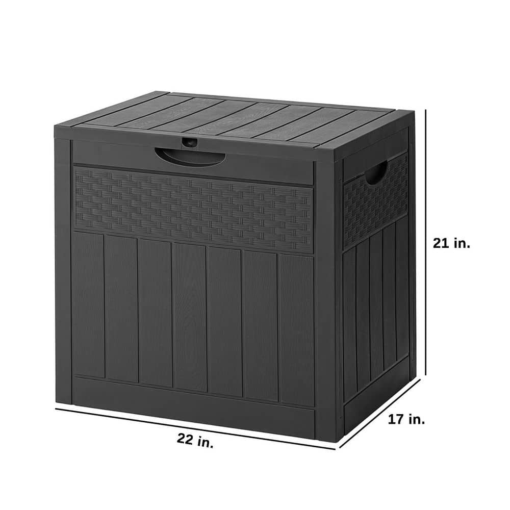 33 Gal. Black Resin Deck Box with Lockable Lid - Hercitys
