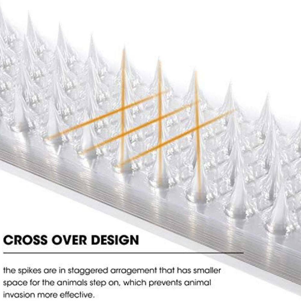 20-Pack Bird Spikes Plastic Bird Deterrent Spikes Bird Nest Preventer Keep Cats/Dogs Away Plastic Mats with Spikes - Hercitys
