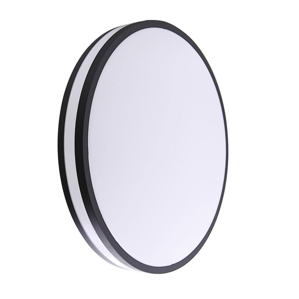 13 in. Matte Black Adjustable CCT Integrated LED Flush Mount Light Fixture (2-pack) - Hercitys