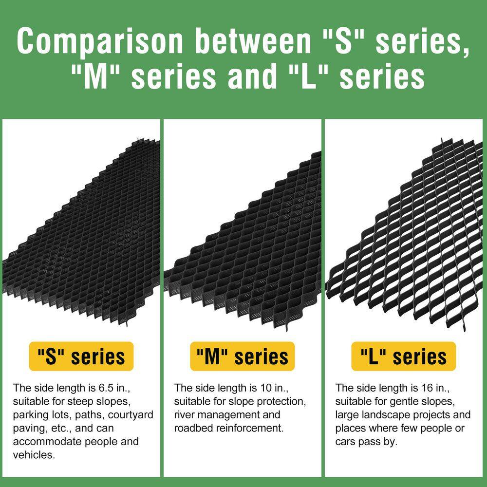 10 in. x 16.5 ft. x 6 in. S Series Plastic Ground Geo Grid Driveway Ground Pavers Geocell - Hercitys