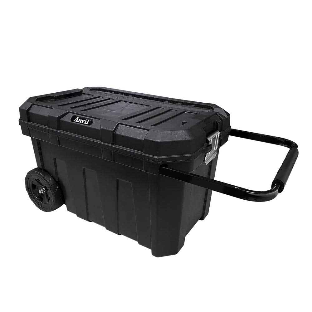 24 in. Black Plastic Rolling Tool Box - Hercitys