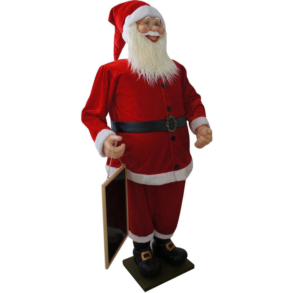 58 in. Musical Christmas Santa Claus Holding a Chalkboard - Hercitys