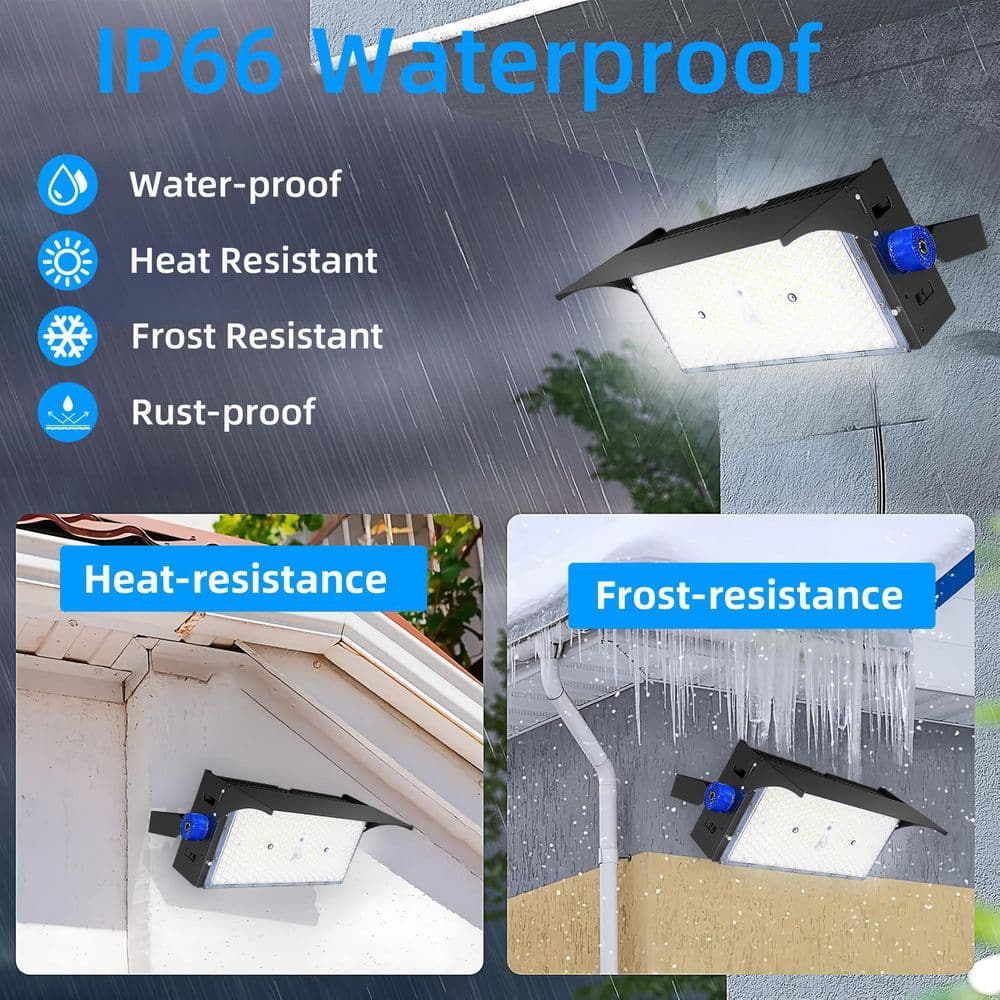 1500-Watt Equivalent 39000 Lumens 120° Black Integrated LED Flood Light, 4000K LED Stadium Arena Lighting 2-Pack - Hercitys