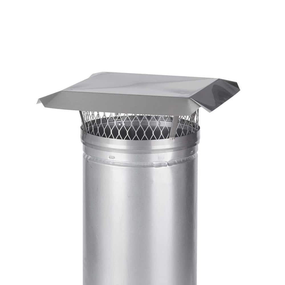13 in. Round Clamp-On Single Flue Liner Chimney Cap in Stainless Steel - Hercitys
