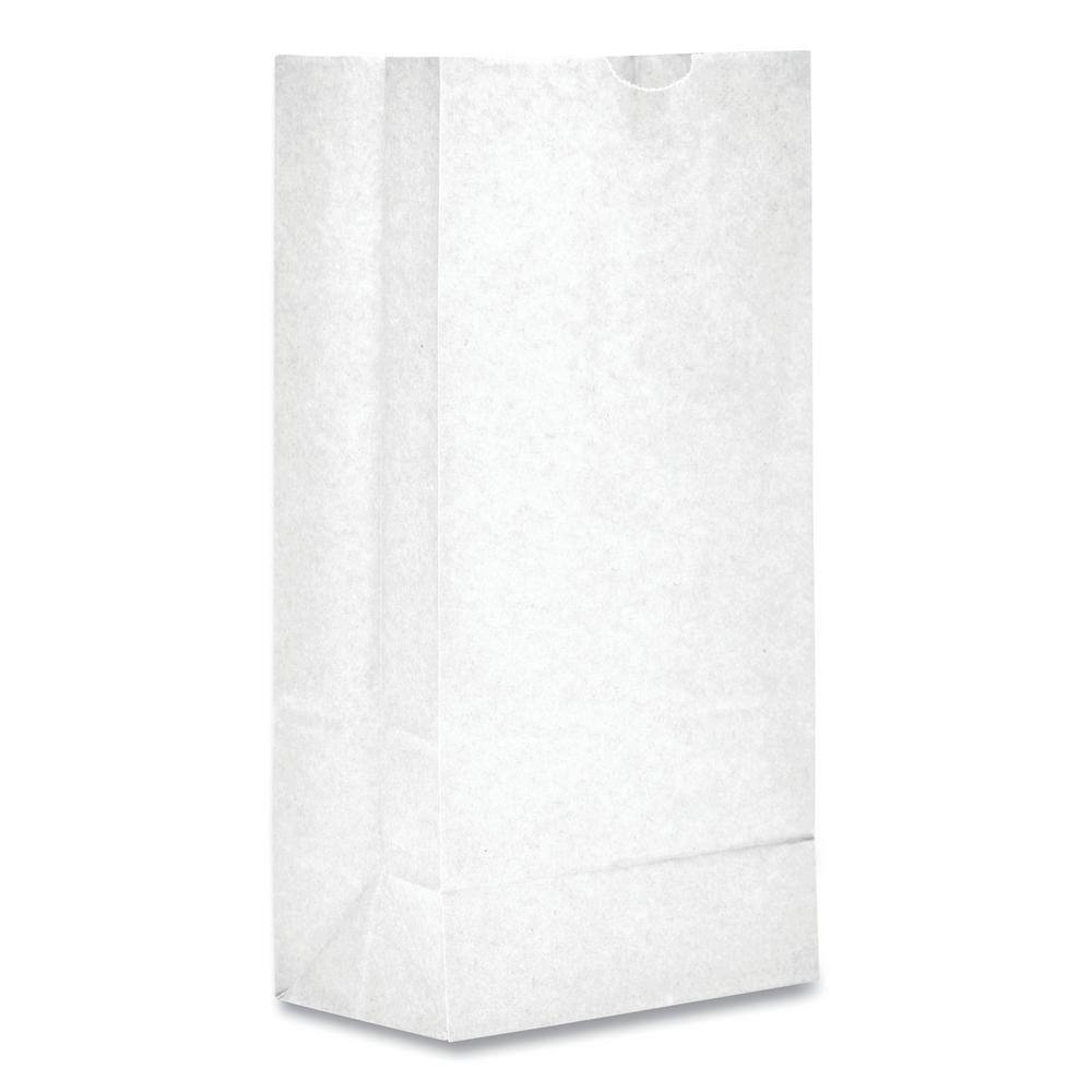 #6 White Paper Reusable Grocery Bag, 35 lb Capacity, 6 in. x 3.63 in. x 11.06 in. (Set of 500) - Hercitys