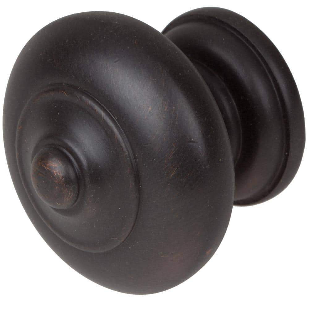 1-1/2 in. Dia Oil Rubbed Bronze Round Ring Mushroom Cabinet Knob (10-Pack) - Hercitys
