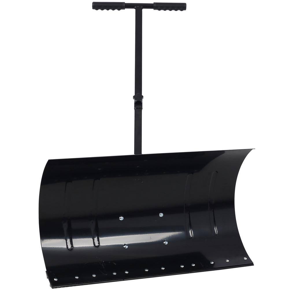 40 in. Metal Handle Bi-Metal Snow Shovel in Black - Hercitys