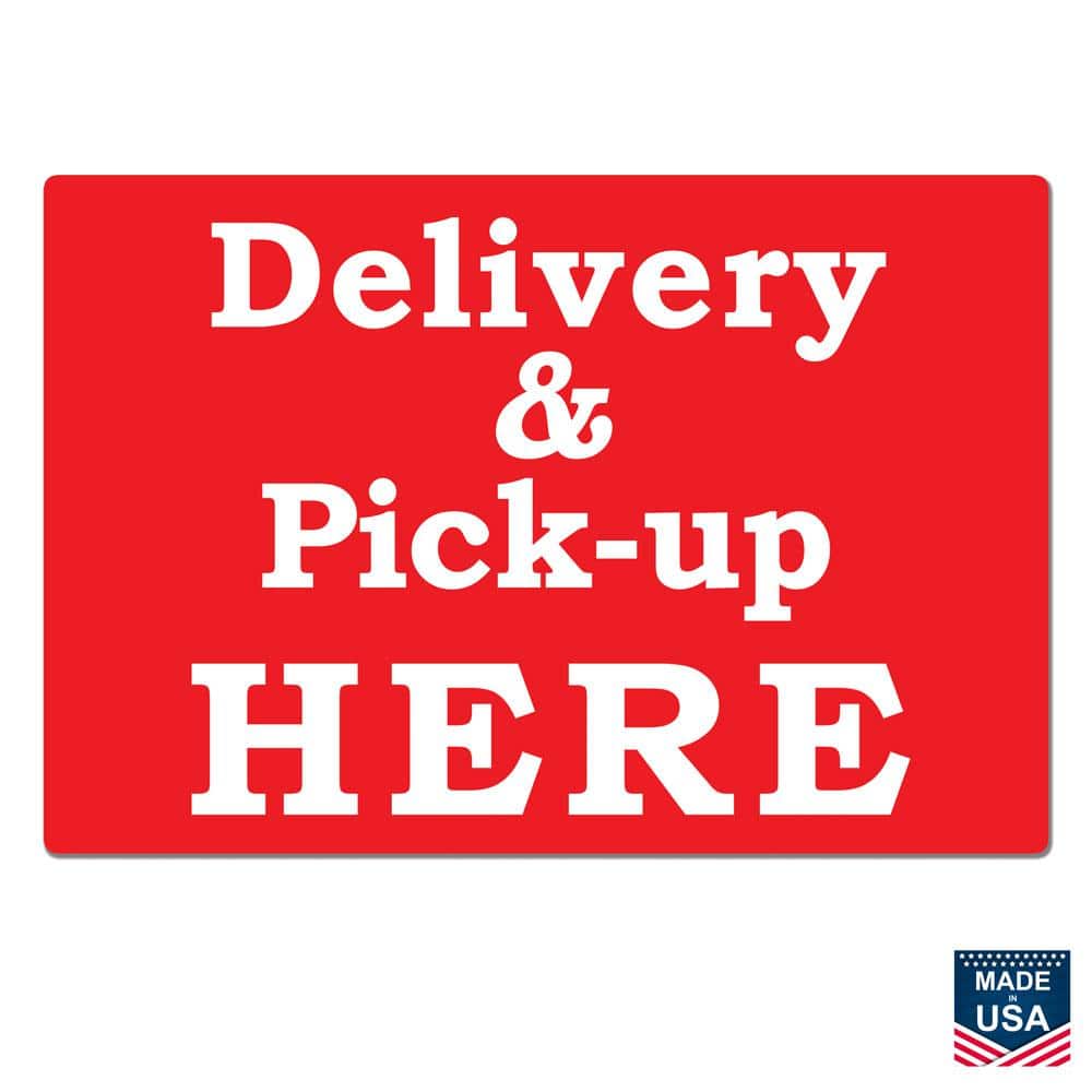 12 in. x 18 in. Longer-Lasting Styrene Plastic Printed on More Durable Thicker Delivery and Pick-Up Call Sign - Hercitys