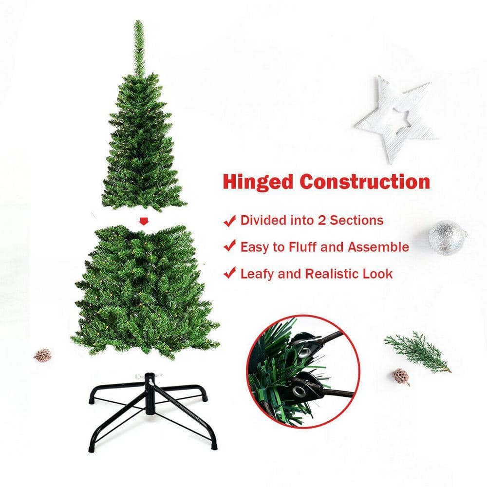 4.5 ft. Pre-Lit LED Fir Pencil Slim Artificial Christmas Tree - Hercitys