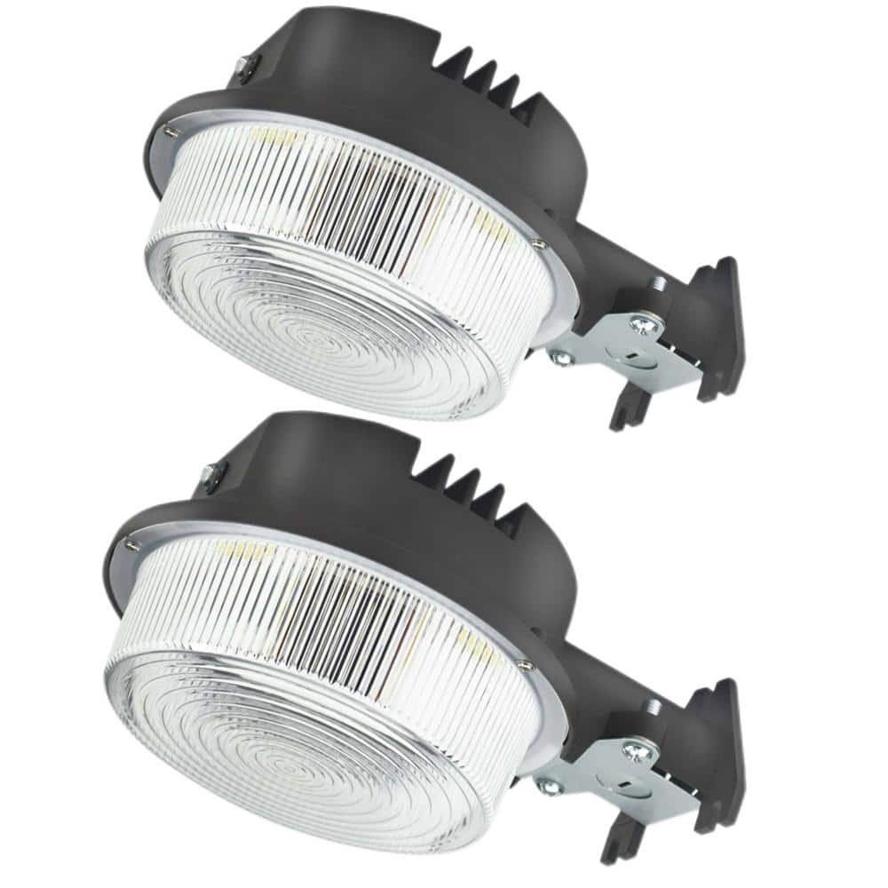 2 Pack 500-Watt Equivalent Integrated LED Bronze Weather Resistant 9000 Lumens LED Barn Light Dusk to Dawn Area Light - Hercitys
