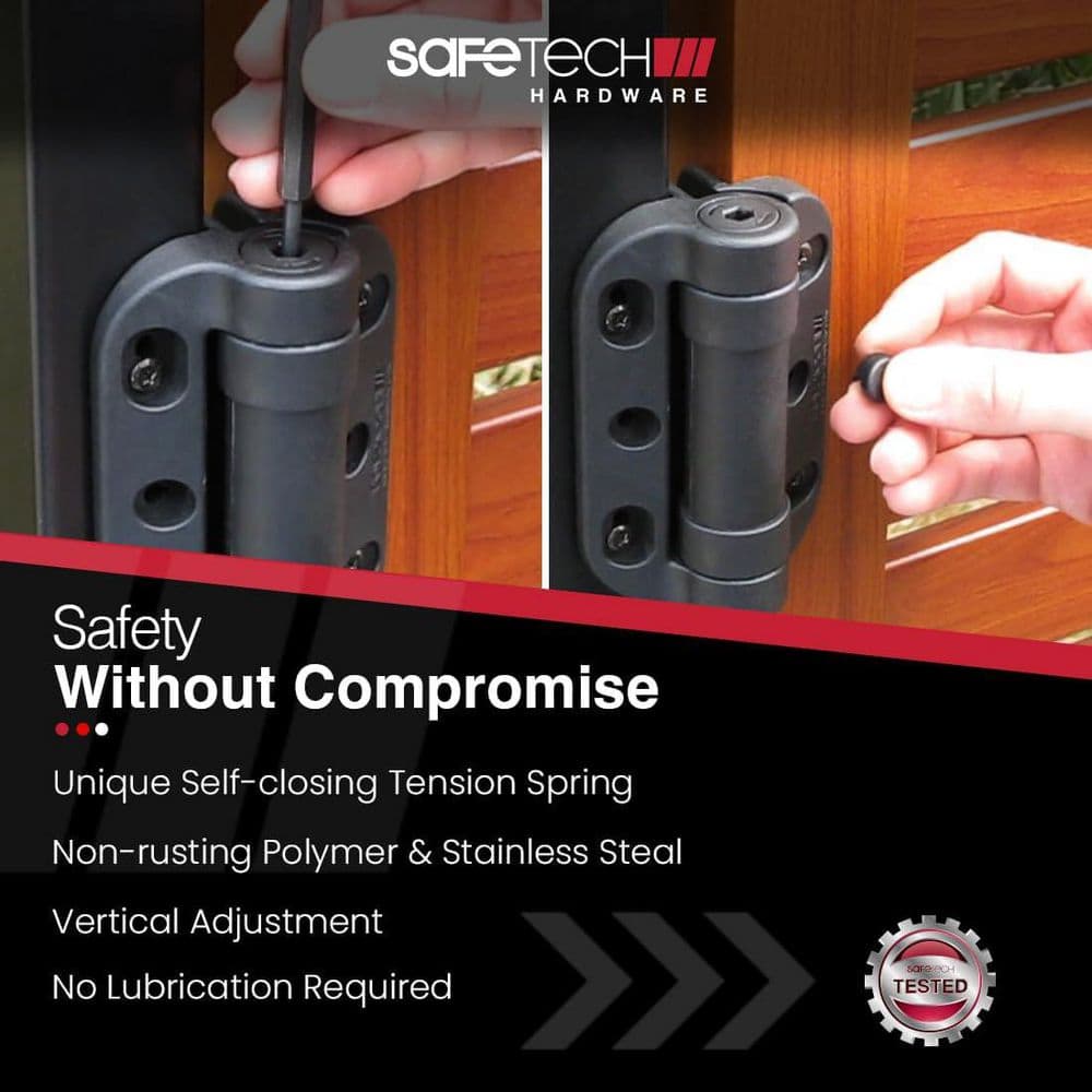 5″ inch. Heavy Duty Adjustable Tension Self-Closing Metal Gate Hinges (2-pack) - Hercitys