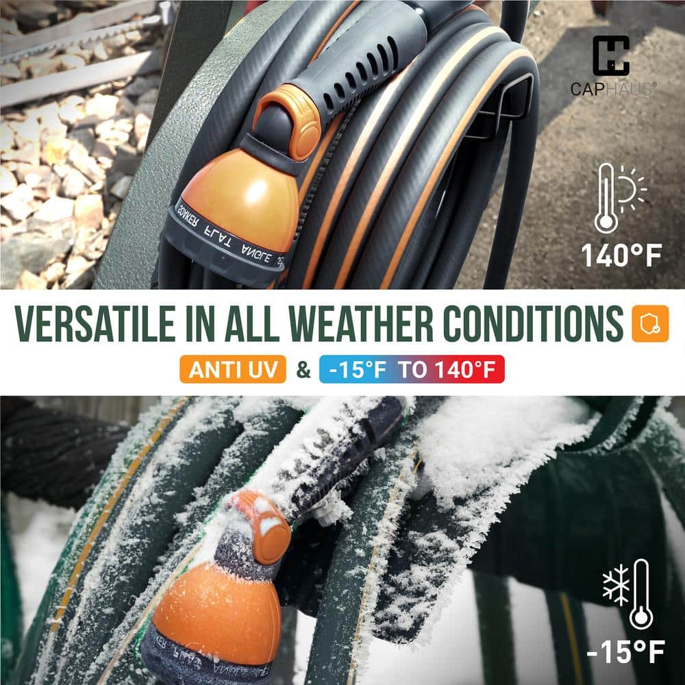 5/8 in. Dia. x 100 ft. Garden Hose with 3/4 in. NH Solid Brass Fittings, Leak-Proof Construction - Hercitys