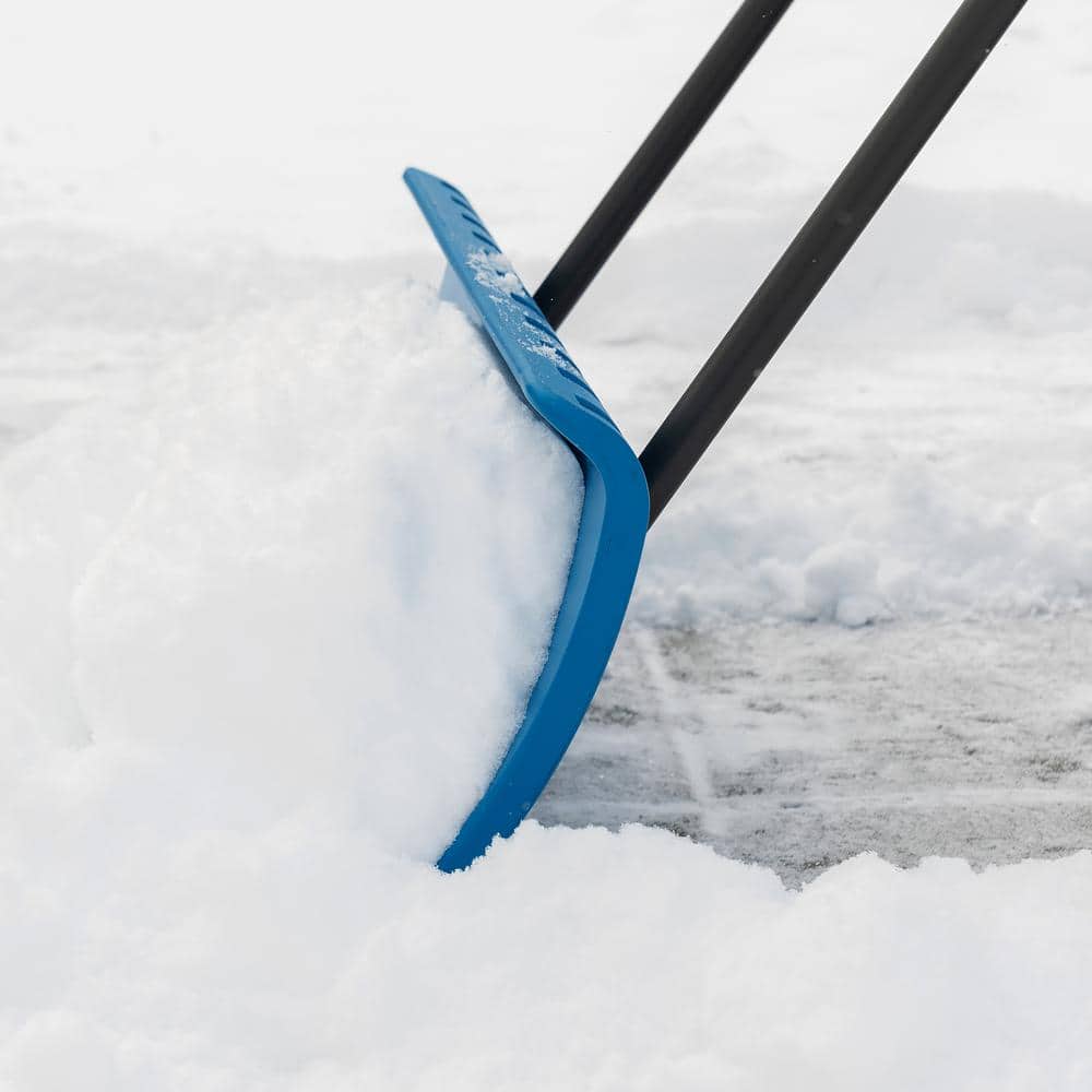 51 in. Steel Handle Hard Plastic Snow Shovel Pusher - Hercitys