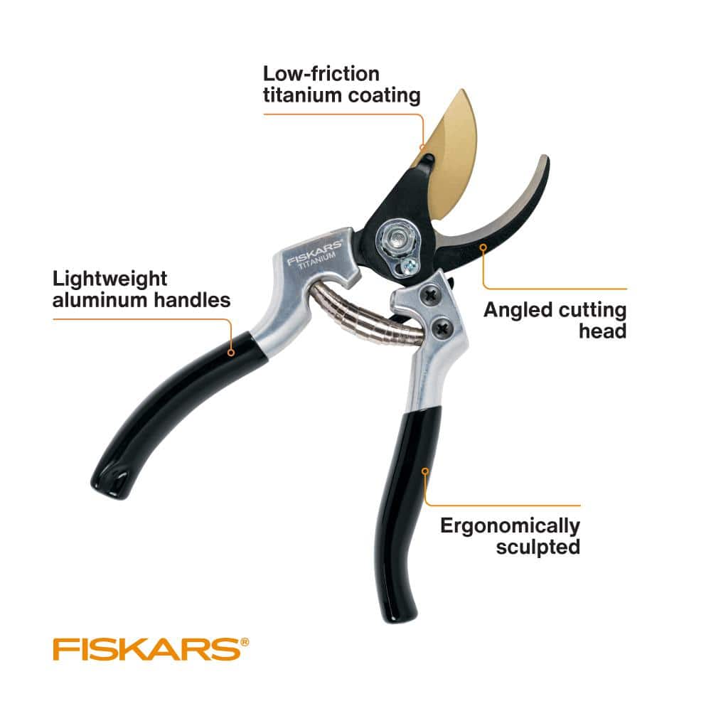 1 in. Titanium Coated Steel Blade Bypass Hand Pruner - Hercitys