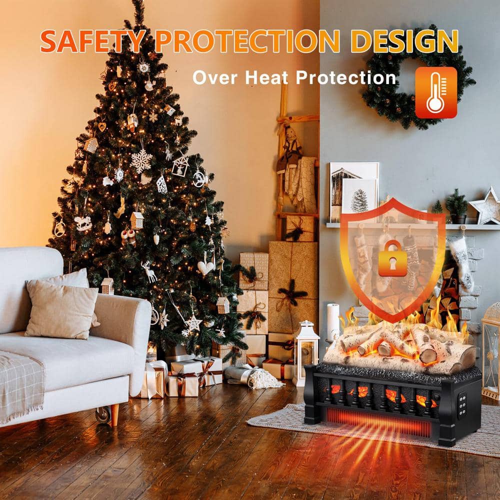 21 in. Electric Fireplace Log Set with Remote Control - Hercitys