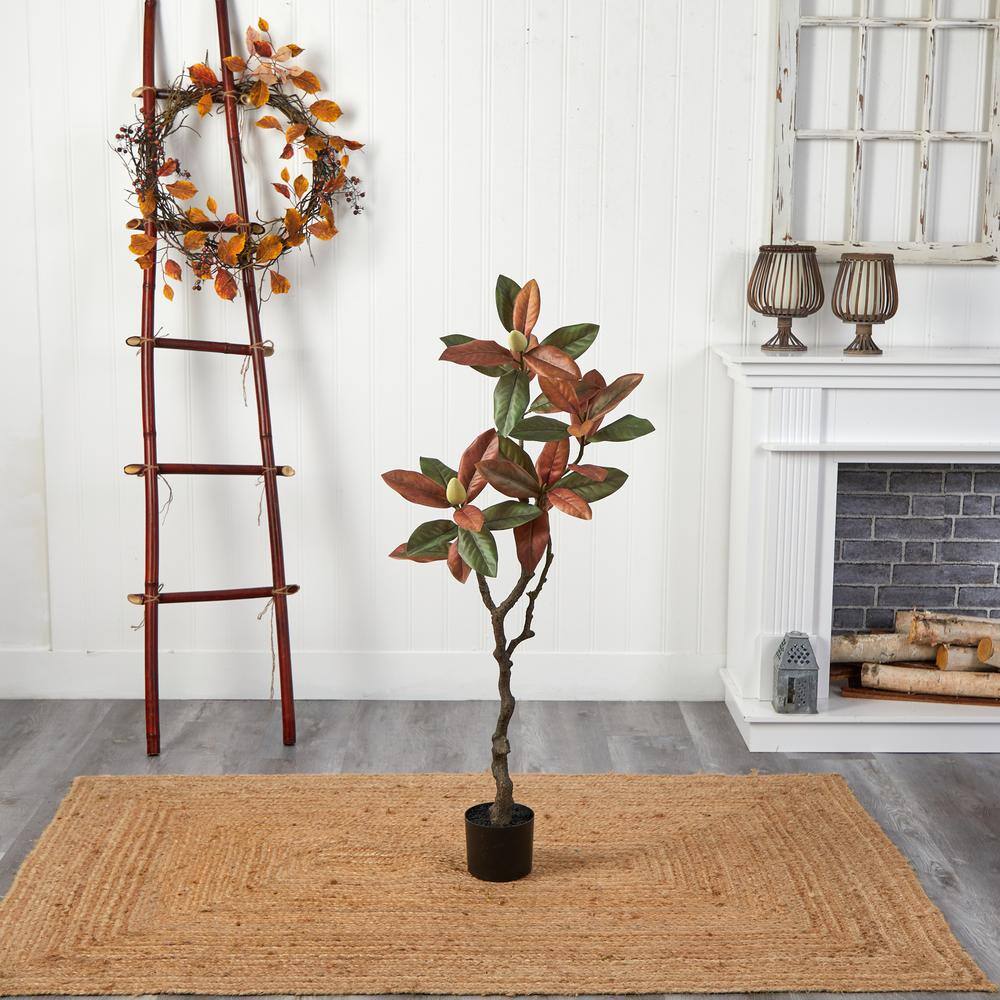 4 ft. Brown Fall Magnolia Artificial Tree - Hercitys