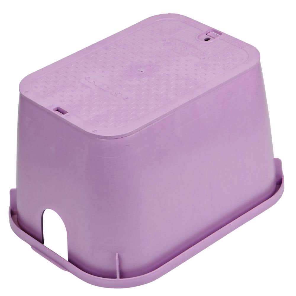 14 in. X 19 in. Rectangular Standard Series Valve Box and Cover, 12 in. Height, Purple Box, Purple Reclaimed Water Cover - Hercitys