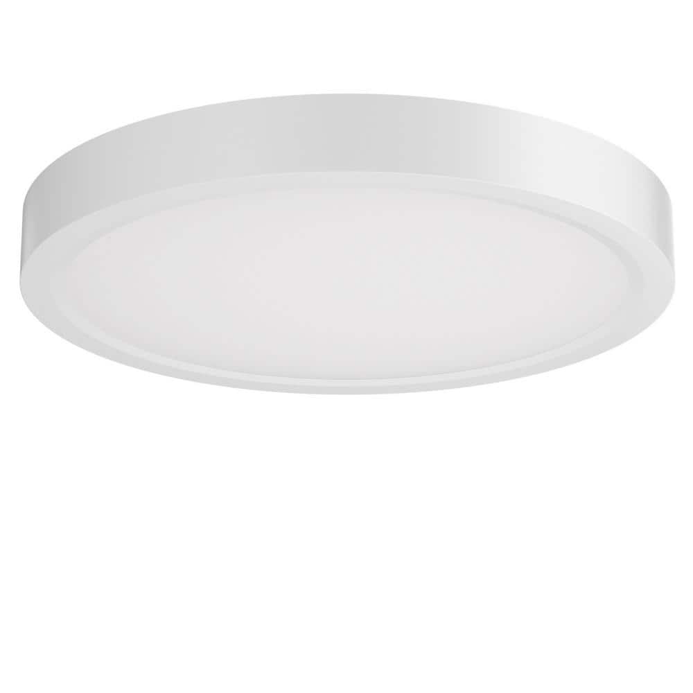 12 in. Modern White Integrated LED 2100 Lumen 3000K Round Flat Panel Ceiling Flush Mount For Bathroom, Hallway, Kitchen - Hercitys