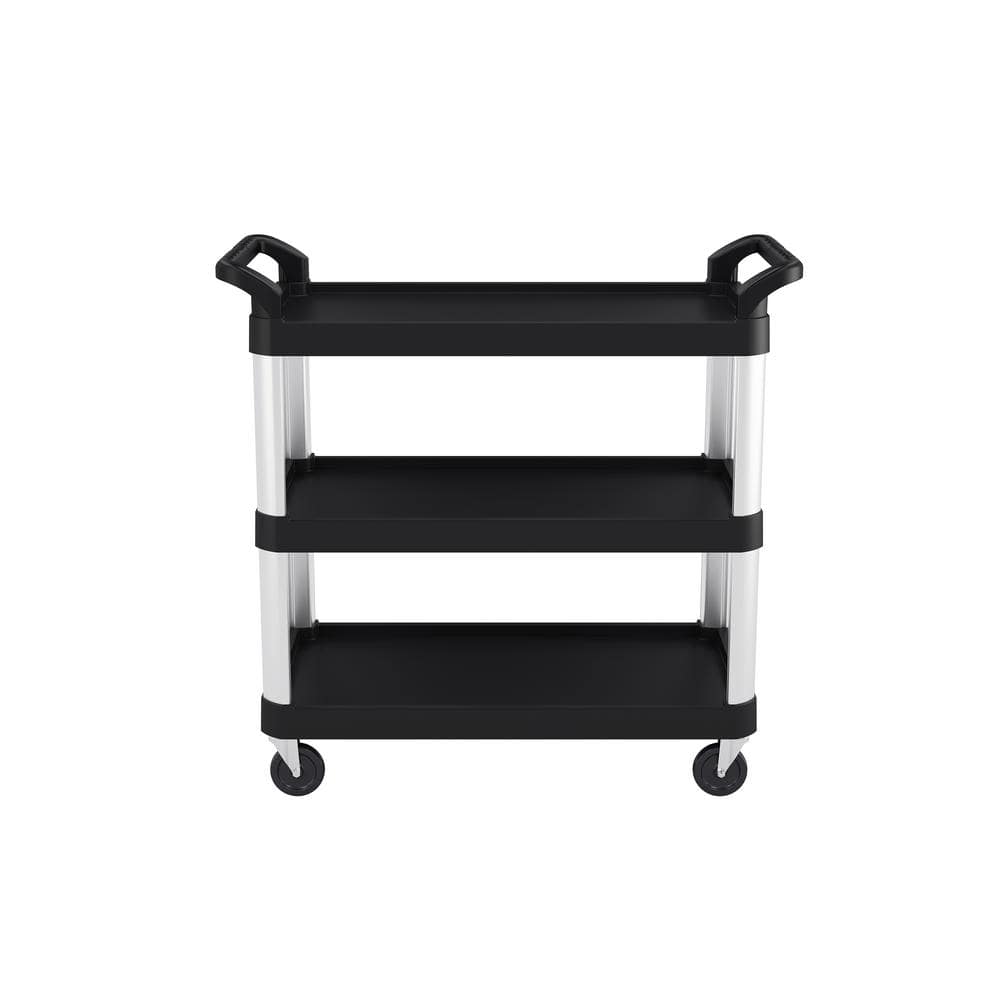 3-Shelf Plastic Wheeled Service Cart - Hercitys