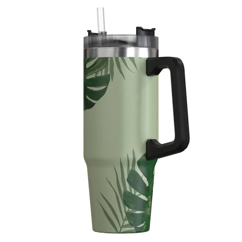 30 oz. Double-Walled Insulated Tropical Green Stainless Steel Tumbler - Hercitys