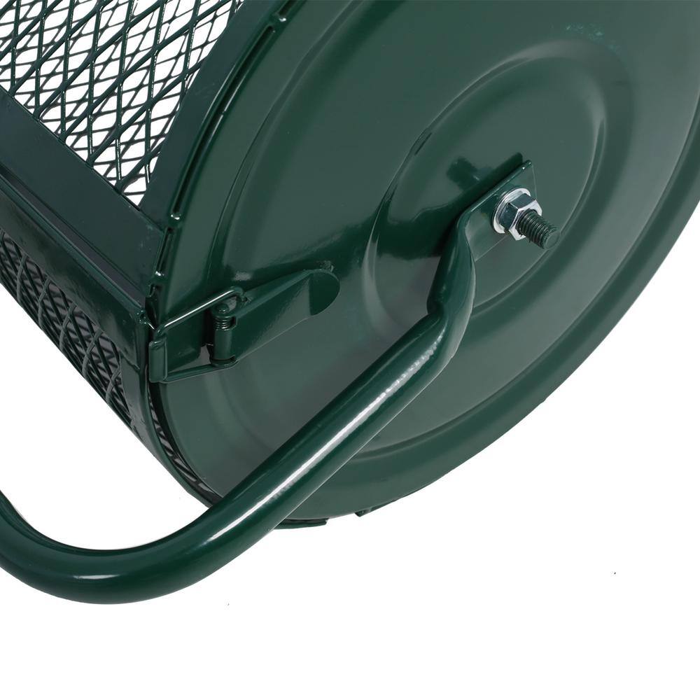 24 in. Steel T Shaped Handle Peat Moss Spreader Compost Spreader Metal Mesh Spreaders Roller - Hercitys