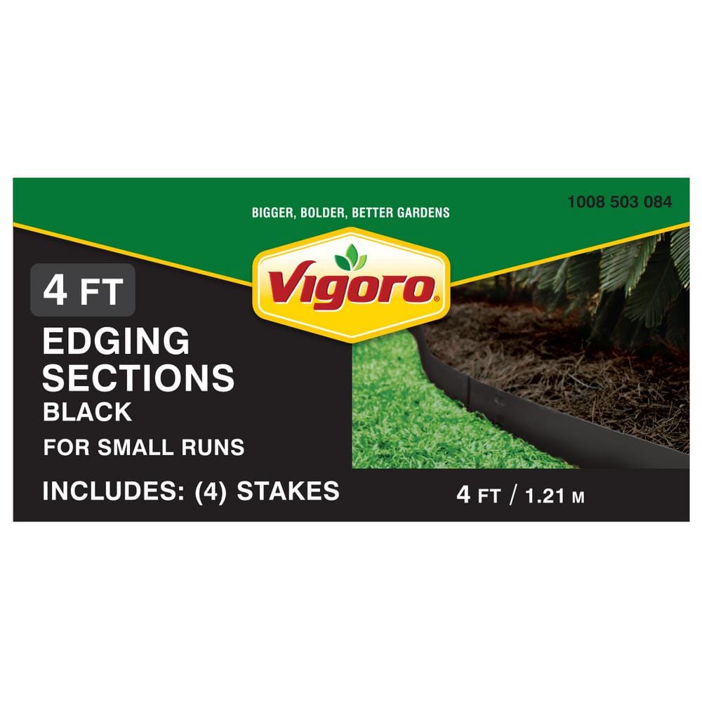 4 ft. L Black Metal Landscape Edging with 4 Stakes - Hercitys