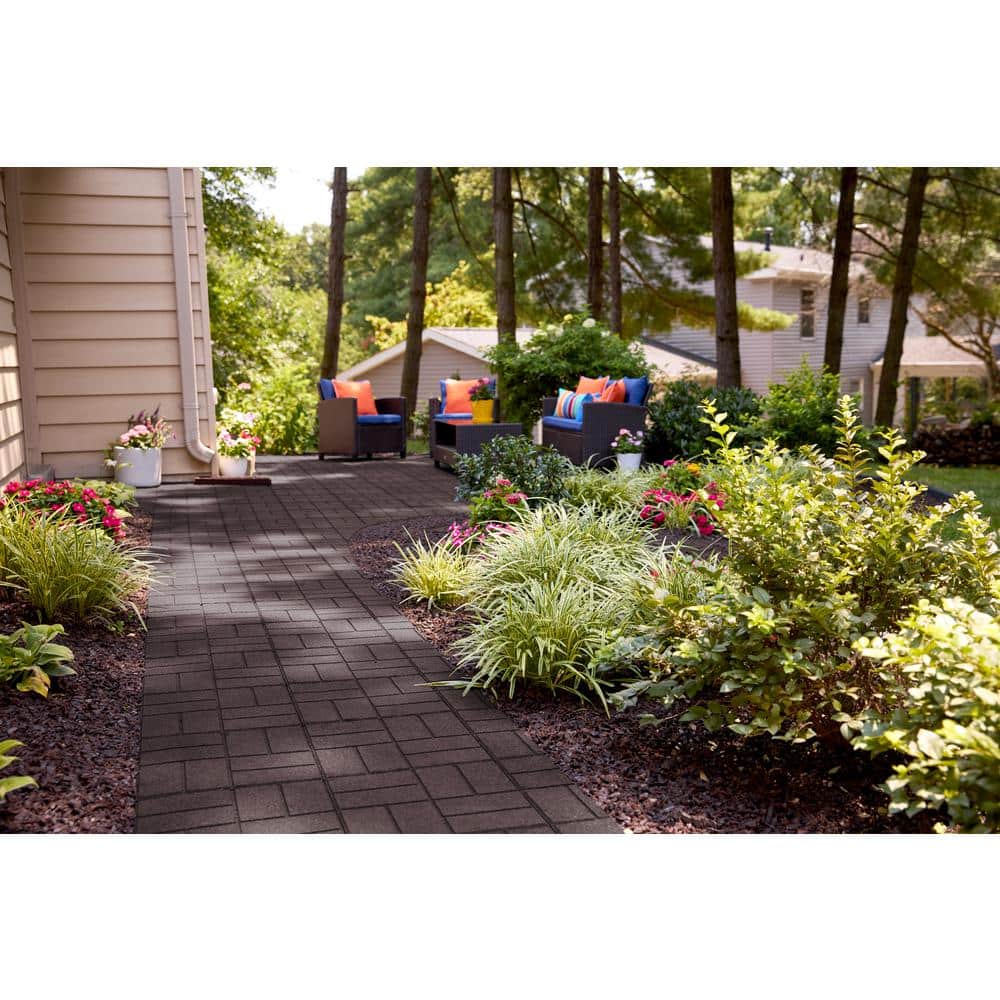 16 in. x 16 in. x 5/8 in. Brown SmartLoc Rubber Paver (9-Pack) - Hercitys