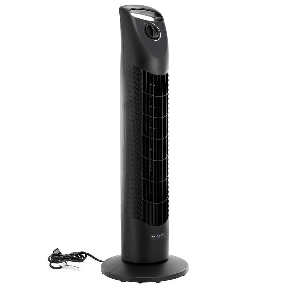 30 in. 3-Speed Oscillating Tower Fan in Black - Hercitys