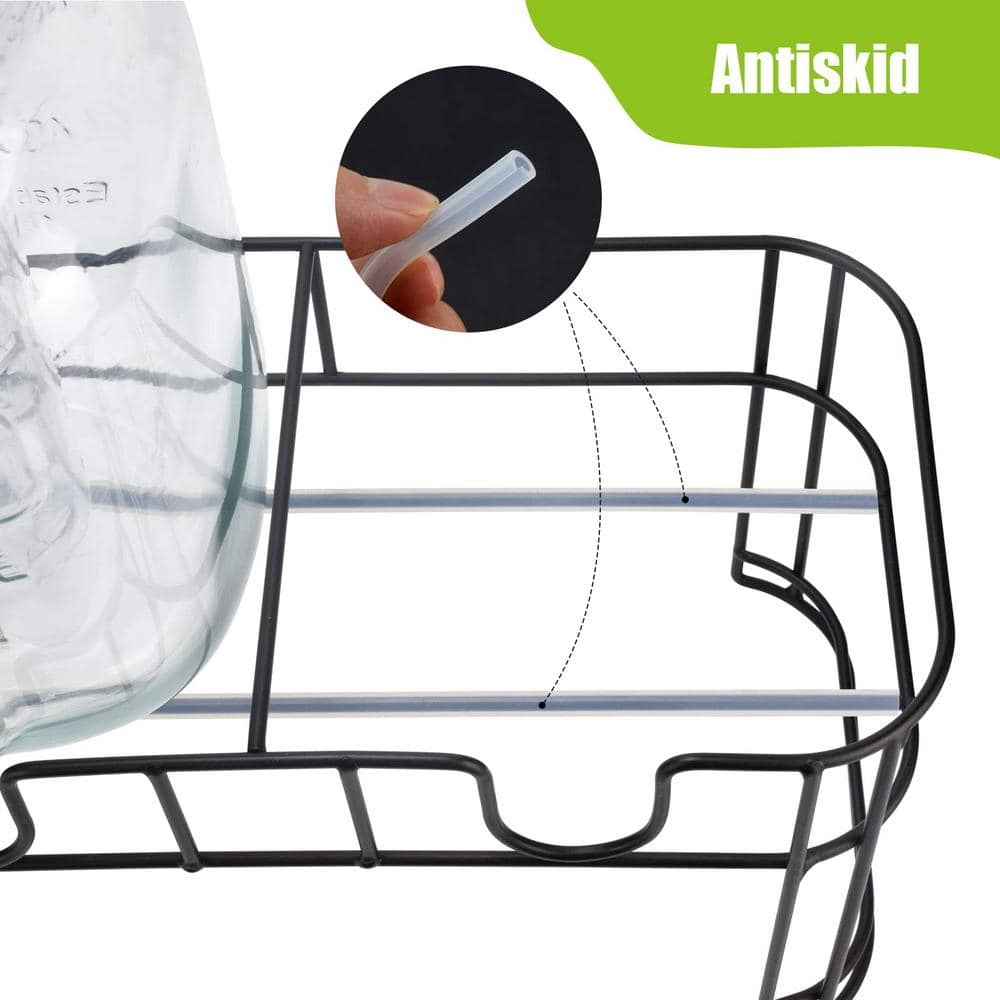 2-Pack 1 Gal. Glass Drink Dispenser, Beverage Dispenser with Stand, Stainless Steel Spigot and Ice Cylinder - Hercitys