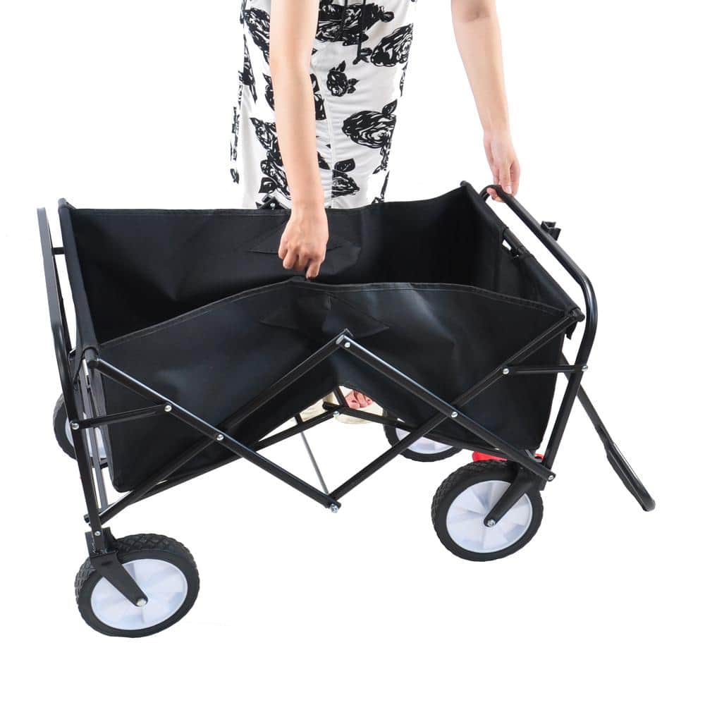 4.8 cu. ft. Metal Garden Cart, Black - Hercitys