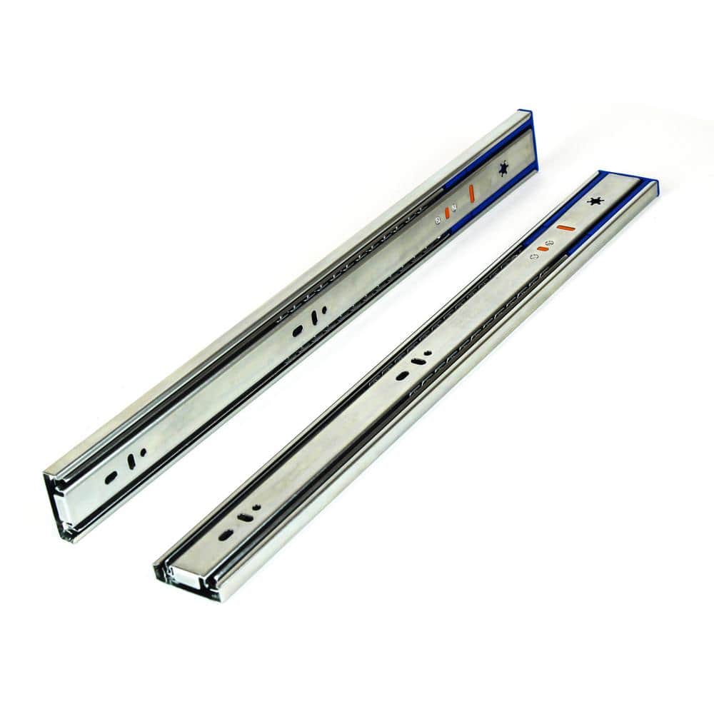22 in. Side Mount Soft Close Full Extension Ball Bearing Drawer Slide with Installation Screws 1-Pair (2 Pieces) - Hercitys