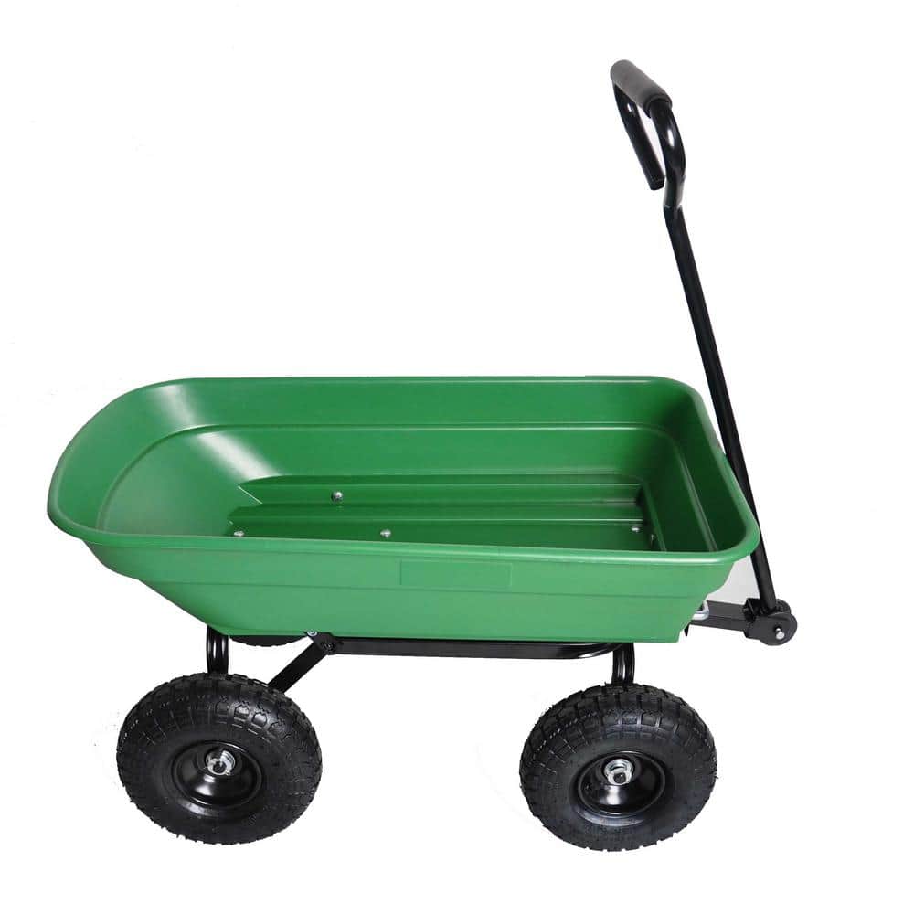 2.5 cu.ft. Steel Green Garden Cart Dump Cart - Hercitys