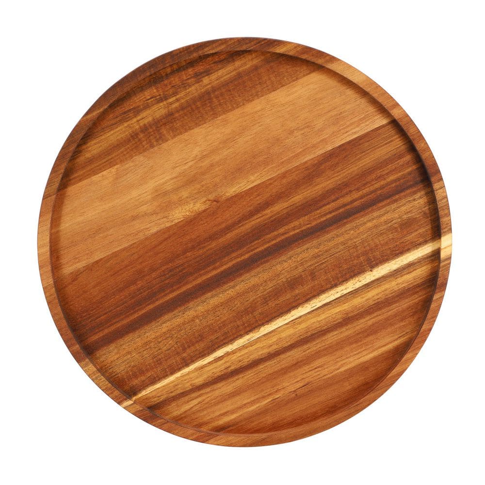 12 in. Acacia Wood Lazy Susan Tray - Hercitys