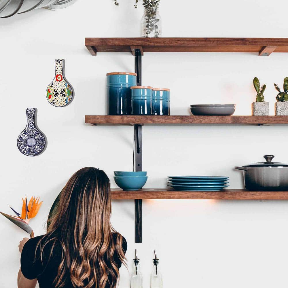 1-Piece Dots and Flowers Mexican Pottery Ceramic Spoon Rest - Hercitys