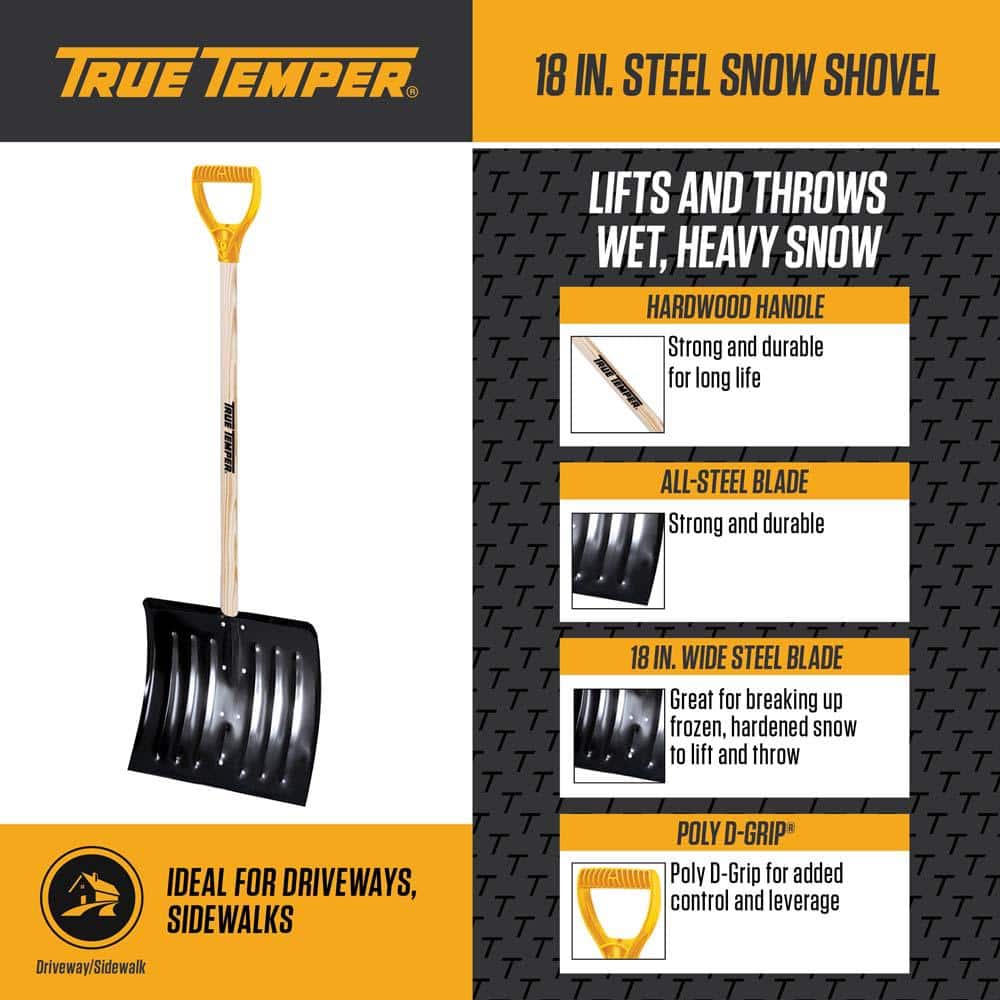 18 in. Steel Snow Shovel - Hercitys