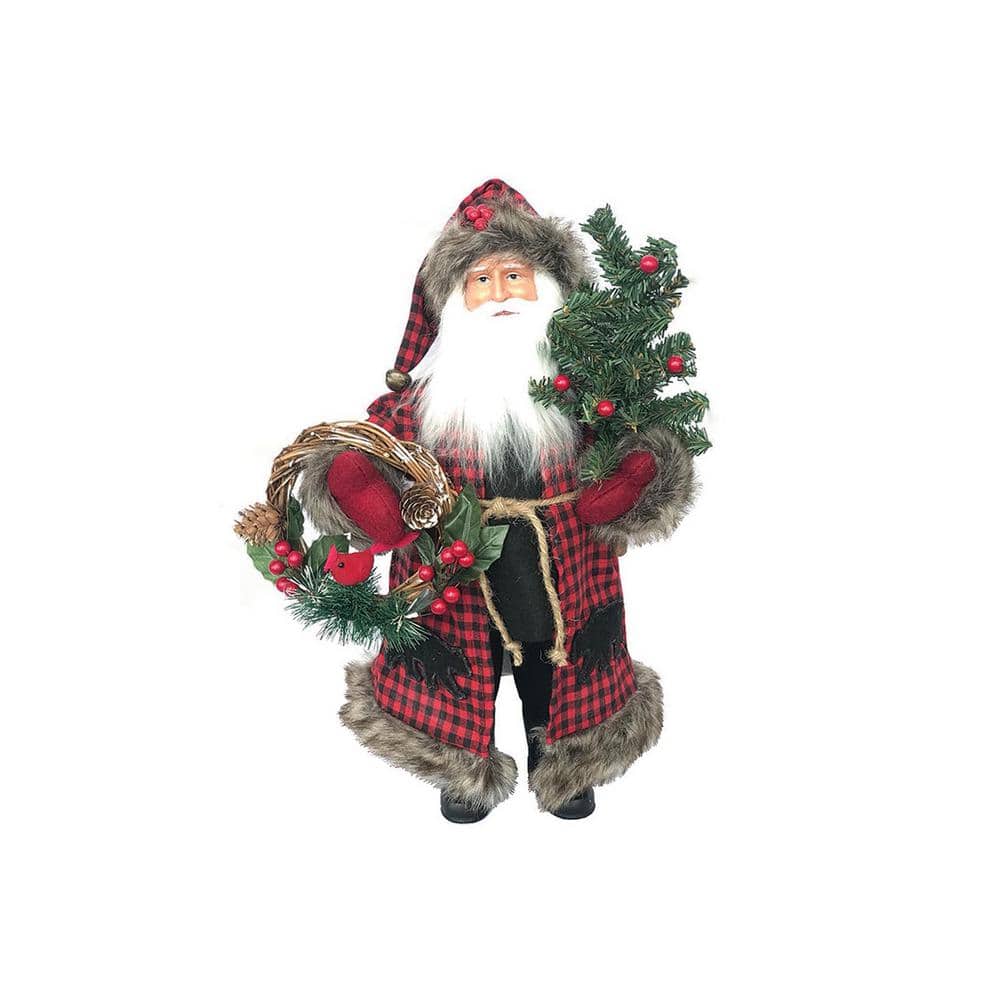 15 in. Plaid Black Bear Claus - Hercitys