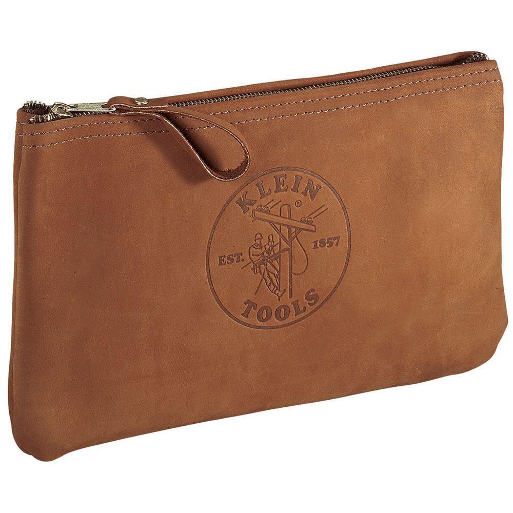 12-1/2 in. Leather Zipper Bag - Hercitys