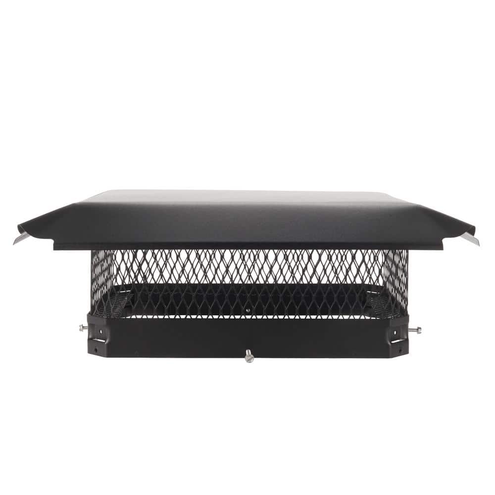 17 in. x 13 in. California Oregon Bolt-On Single Flue Chimney Cap in Black Galvanized Steel - Hercitys