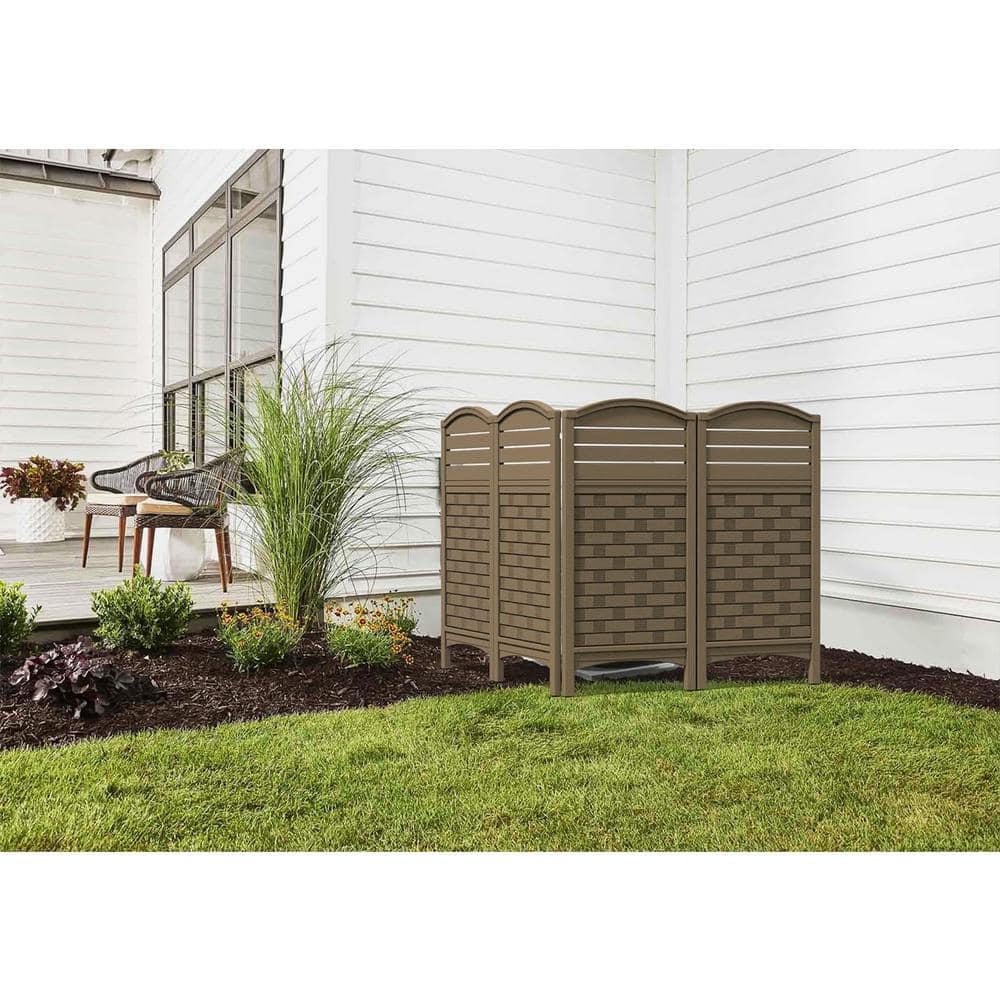 45 in. Plastic Fence Privacy Screen with 4 Panels - Hercitys