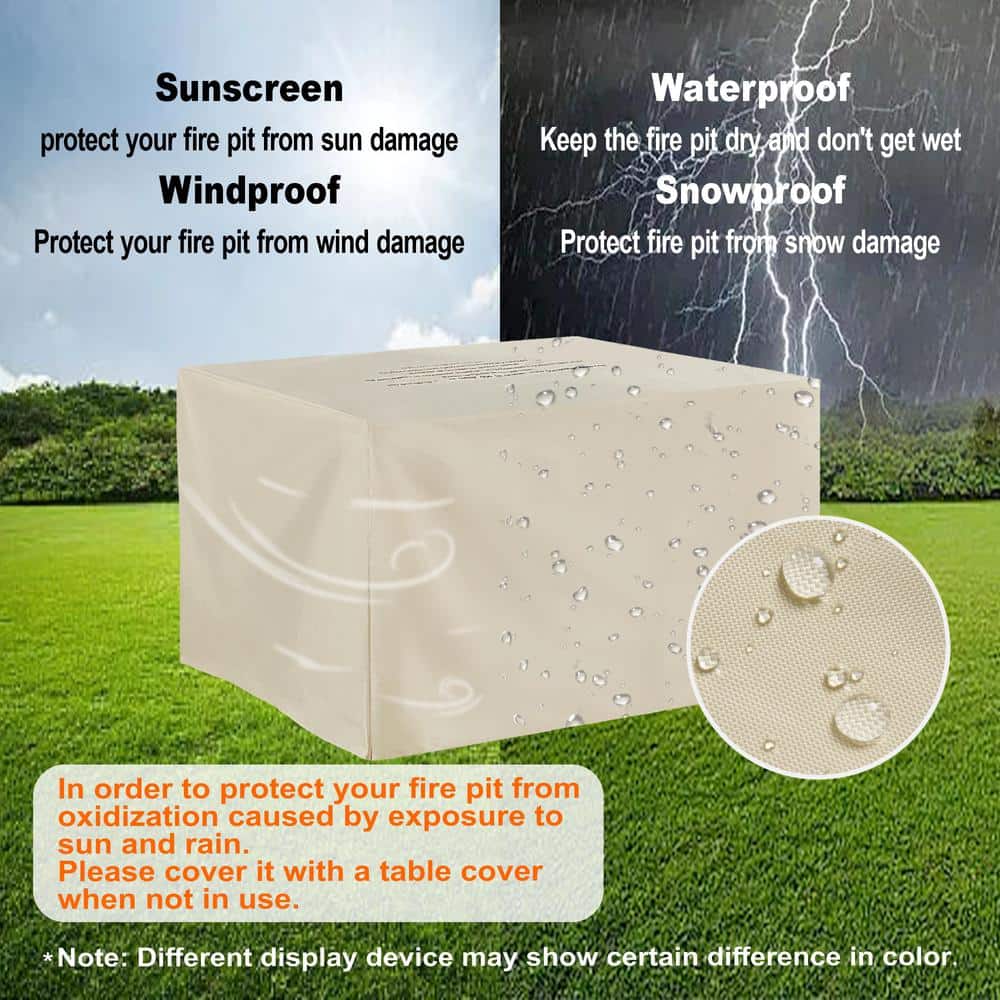 31.5 in. 40,000BTU Fire Pit Propane Gas Fire Pit Table Square Tabletop - Hercitys