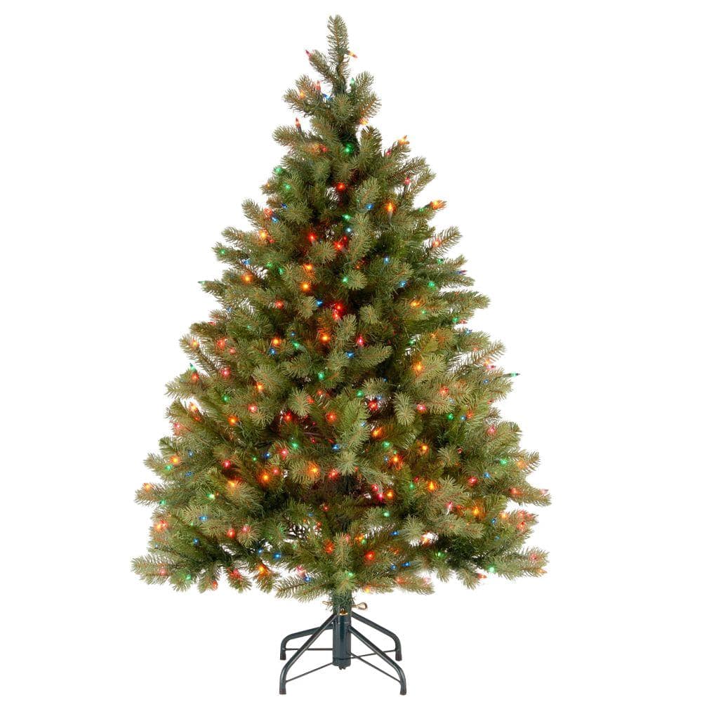 4.5 ft. Downswept Douglas Fir Artificial Christmas Tree with Multicolor Lights - Hercitys