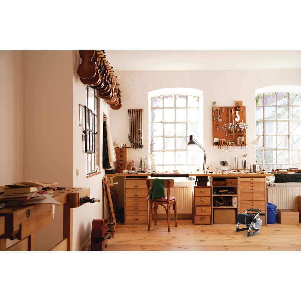 1500W 11.75 in. Black Electric Utility Ceramic Space Heater with Pivoting Head, 2 Heat Settings and Fan Only Mode - Hercitys