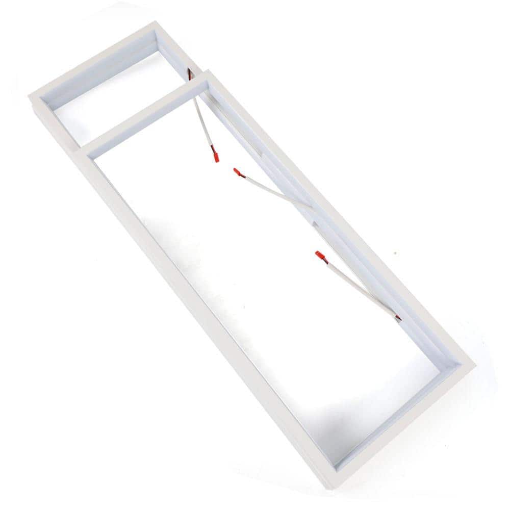 35 in. 1-Light Modern White Integrated LED Square Acrylic Flush Mount Ceiling Light (White light) - Hercitys