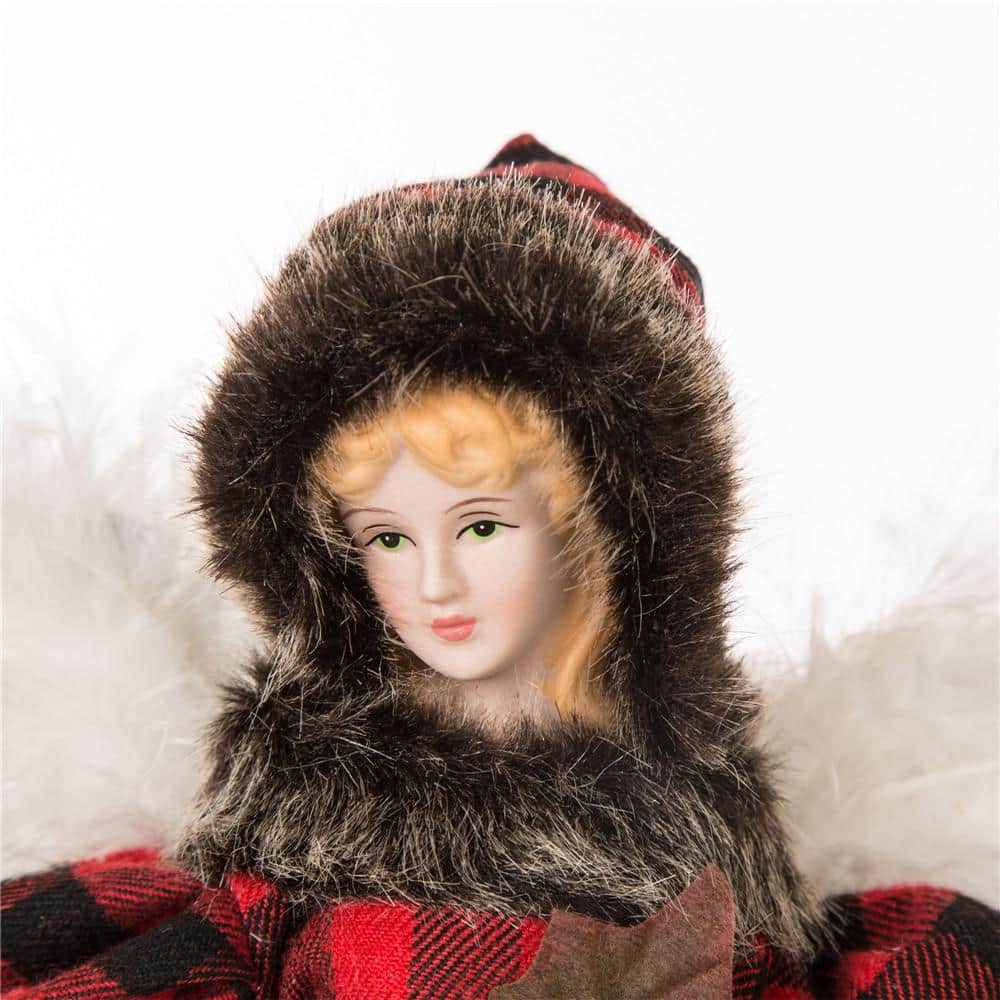 12 in. H Plaid Angel Christmas Tree Topper Decoration - Hercitys