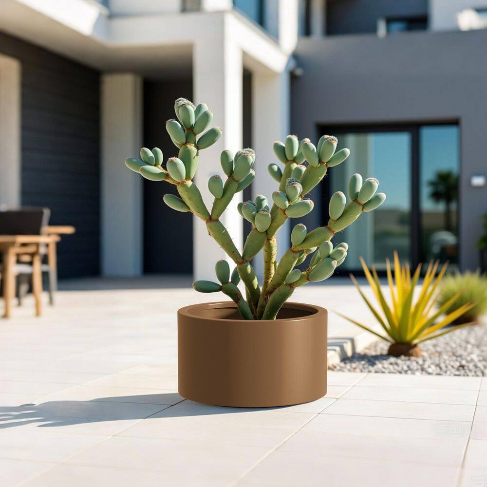 16 in. L x 12 in. H Heavy Duty Corten Steel Round Raised Garden Bed Kit, Pre-Rusted Metal Planter Box, Brown - Hercitys