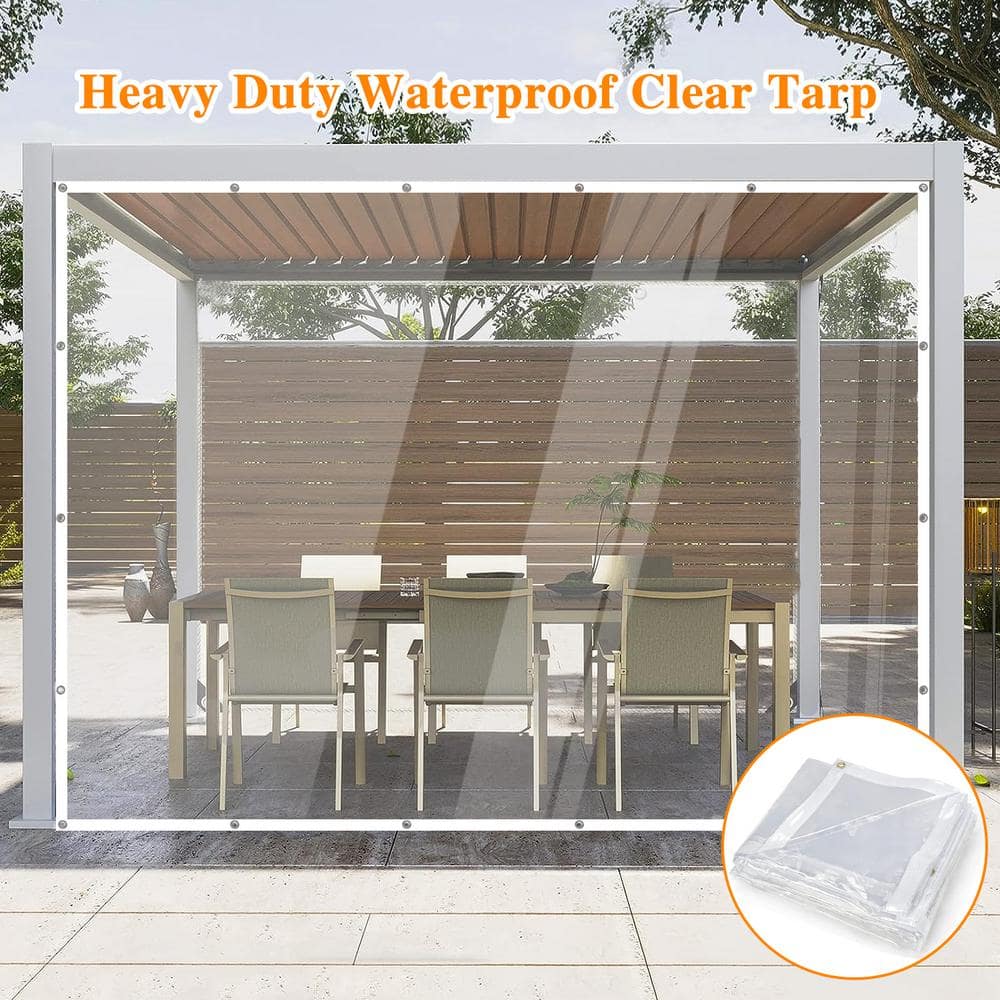 4 ft. x 6 ft. Clear Tarp Heavy Duty Waterproof with Eyelets for Camping, Patio Pergola Garden Canopy Rainproof Anti - Hercitys