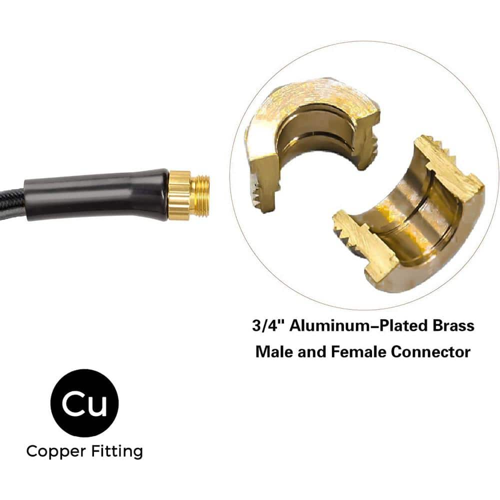 5/8 in. x 10 ft. Garden Hose Heavy-Duty Black Garden Hose Rubber Water Hose, No-Kink, Leakroof Gardening Hose - Hercitys