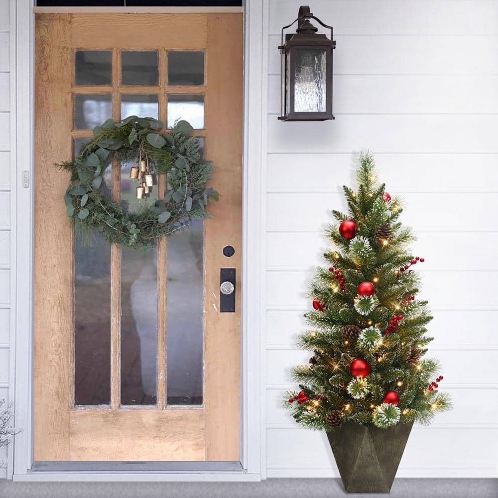 4 ft. Prelit Potted Artificial Christmas Tree - Hercitys